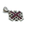 Sterling Silver With Colored Stone Jerusalem Cross Pendant